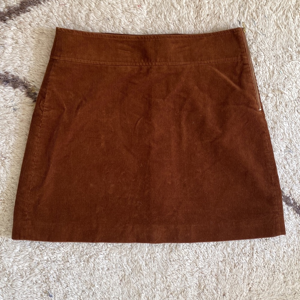 J. Crew Corduroy Mini Skirt Copper-Brown Size 6